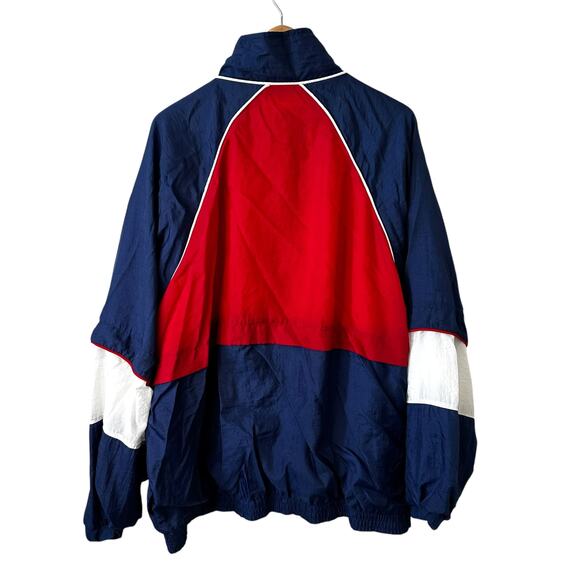 VTG Perry Ellis AMERICA Men's Full Zip Colorblock Windbreaker Jacket Red Blue 2X - Picture 3 of 10